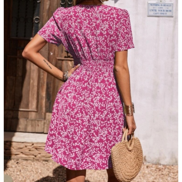 Boho floral print puff sleeve dress - Picture 10 of 16